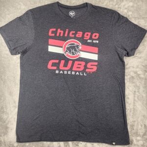 47 Womens Chicago Cubs Navy Graphic Crew T-Shirt Size Large